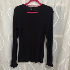 Ann Taylor, Black, Long Sleeve Top, Size Small